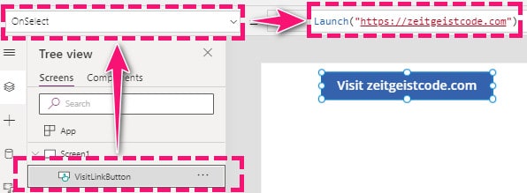 Power Apps Hyperlink Button 1