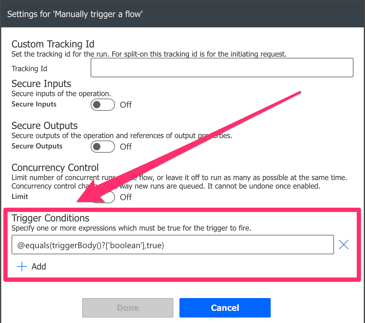 Power Automate Trigger Conditions