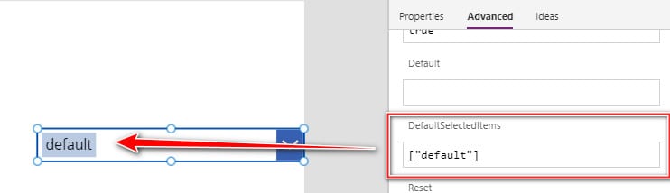 powerapps combobox defaultitems