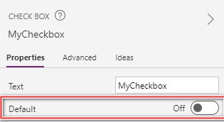 powerapps reset checkbox default