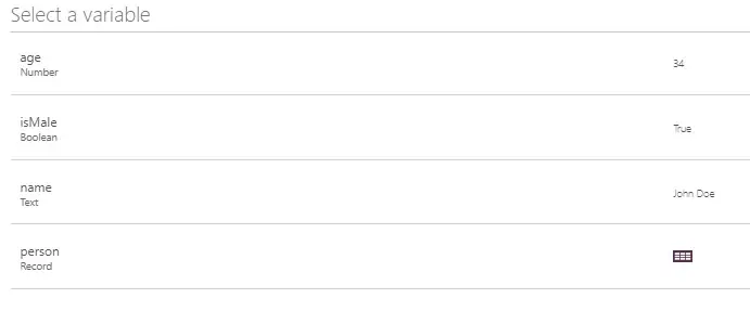 powerapps updatecontext function example result