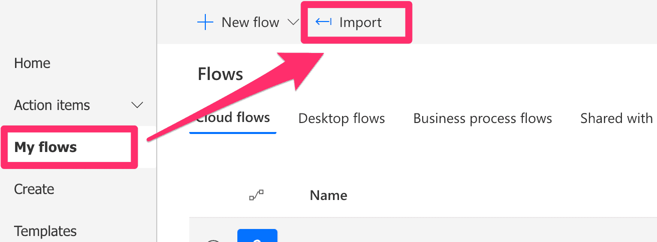 power automate my flows import