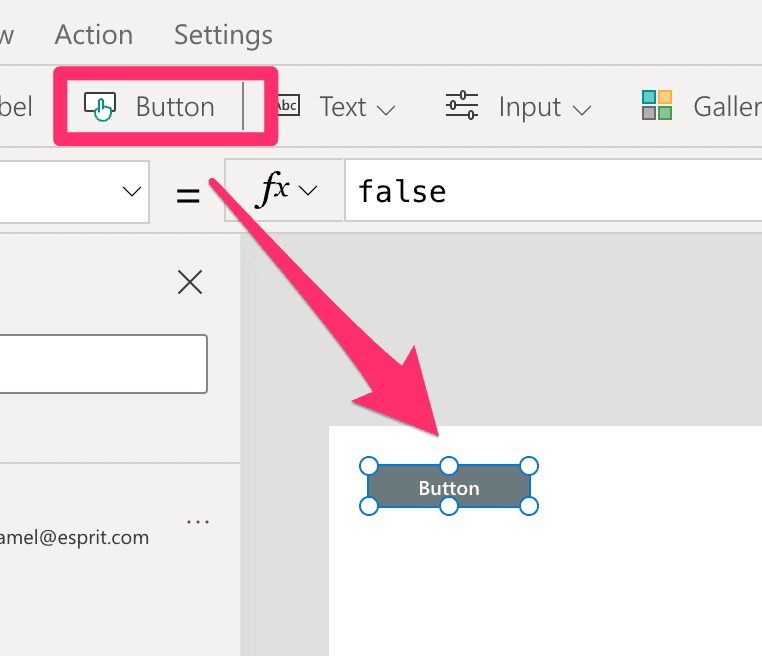 powerapps add a button