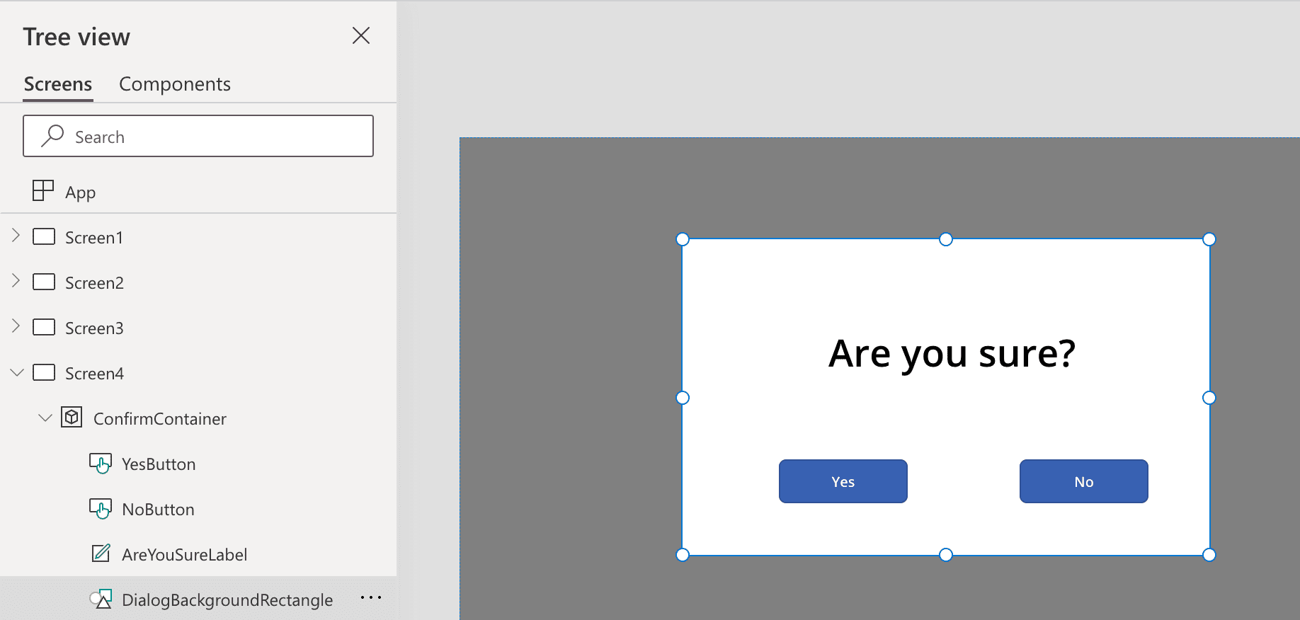 powerapps are you sure dialog