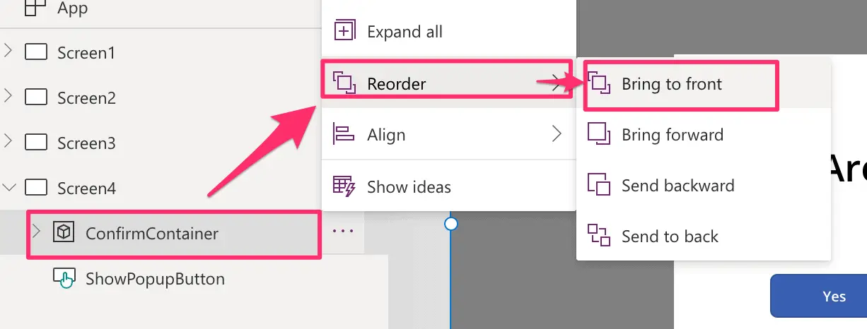powerapps container reorder