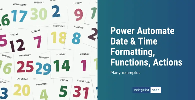 Power Automate Date Time-Formatting Functions Actions