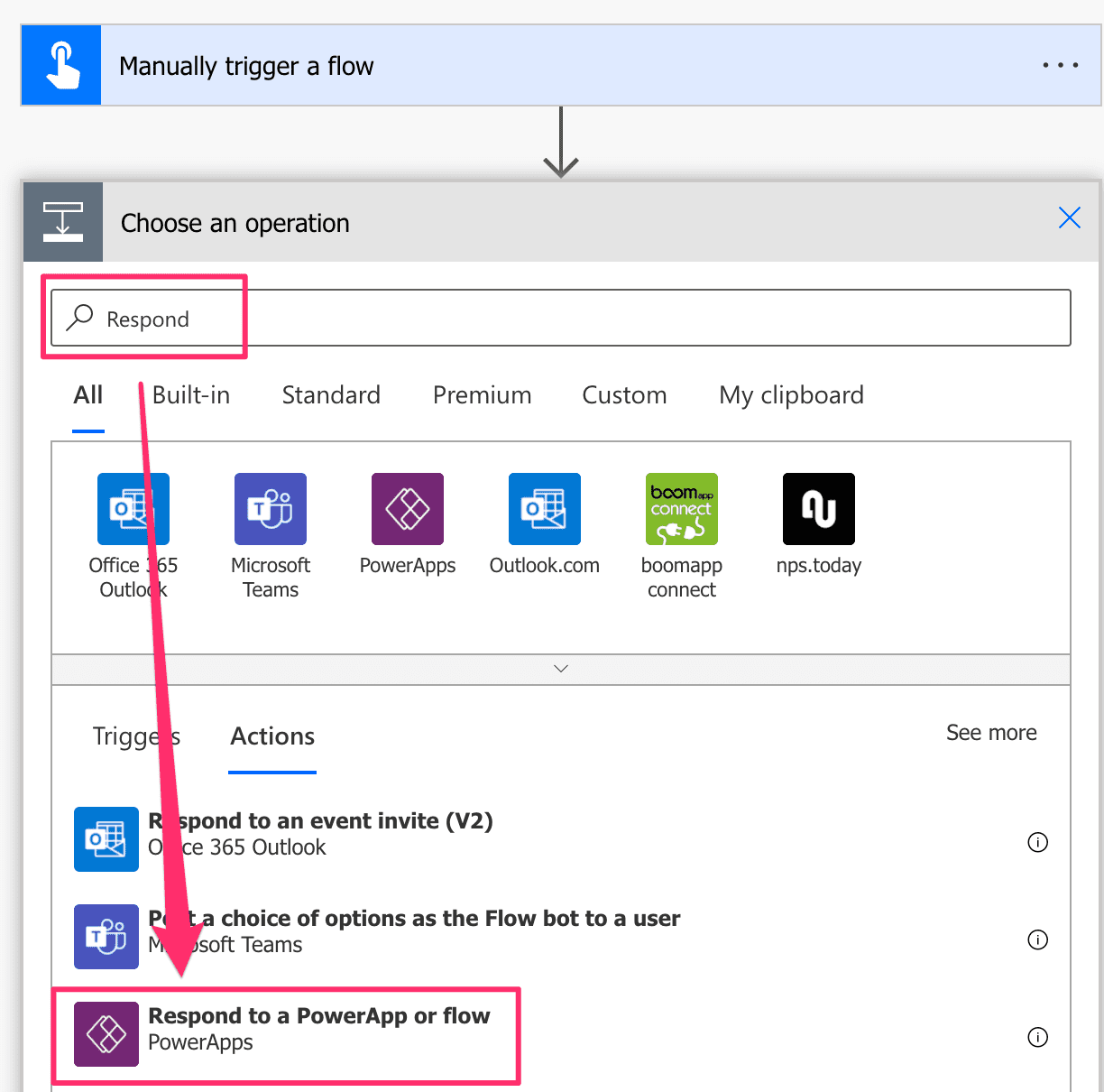 Power Automate Respond to a flow