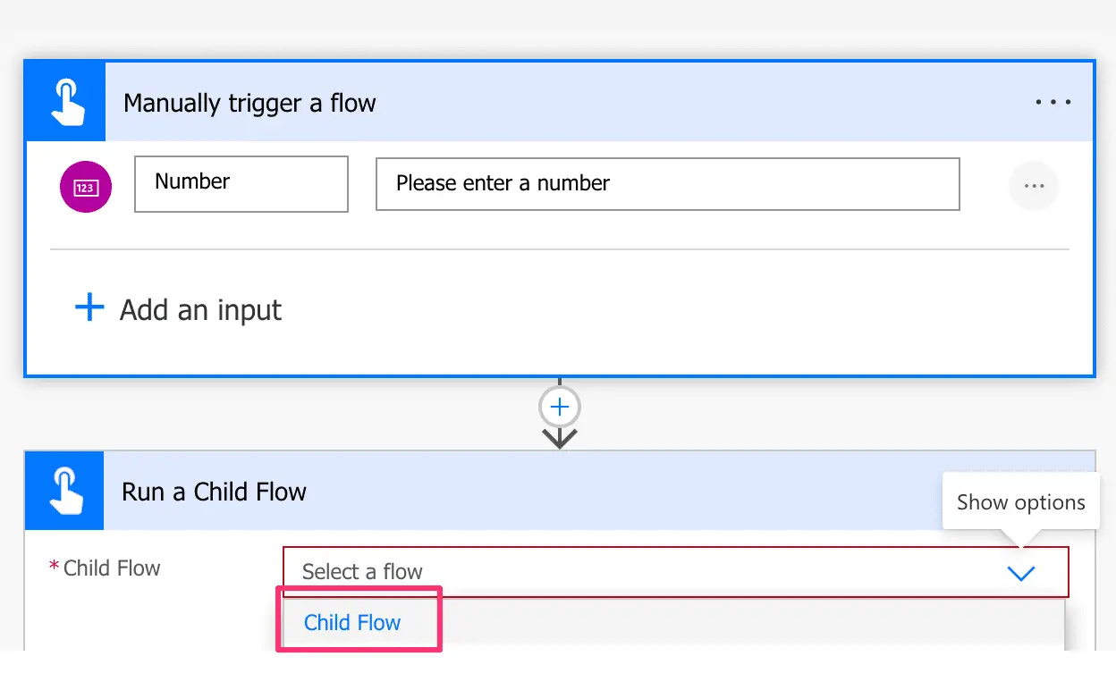 Power Automate Select Child Flow