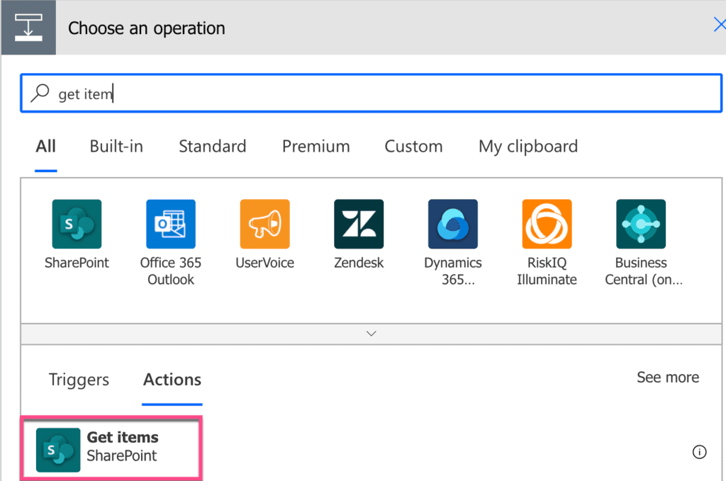 Power Automate SharePoint Get items