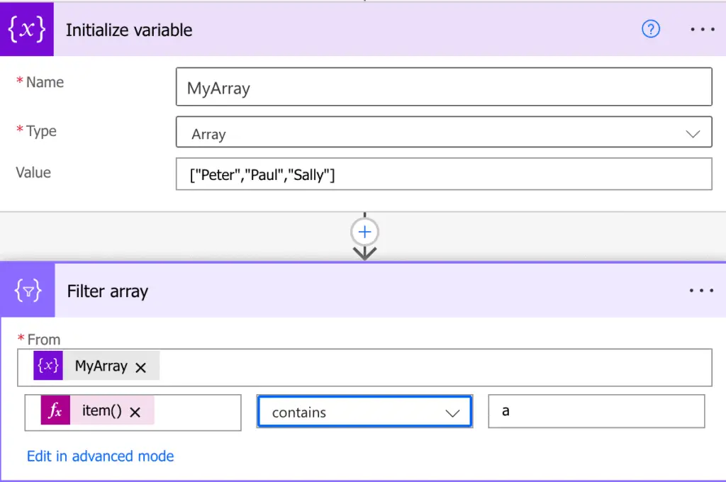 Power Automate Filter Array Contains