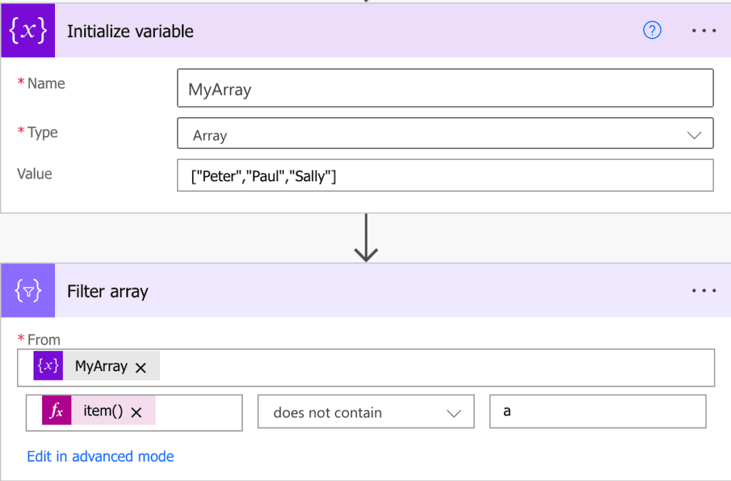 Power Automate Filter Array Does Not Contain