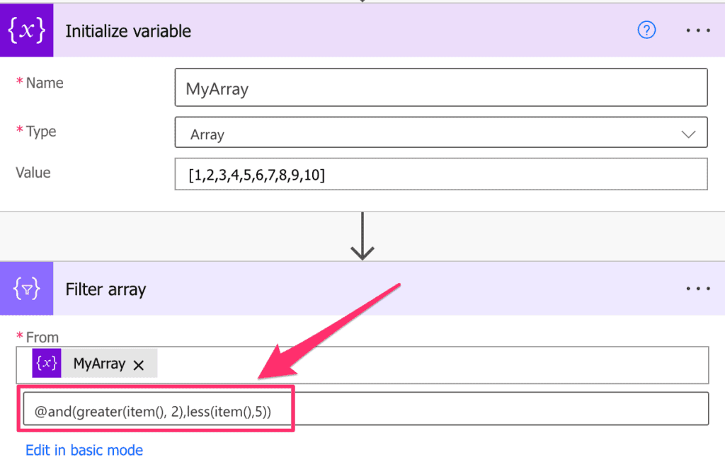 Power Automate Filter Array Multipile Conditions