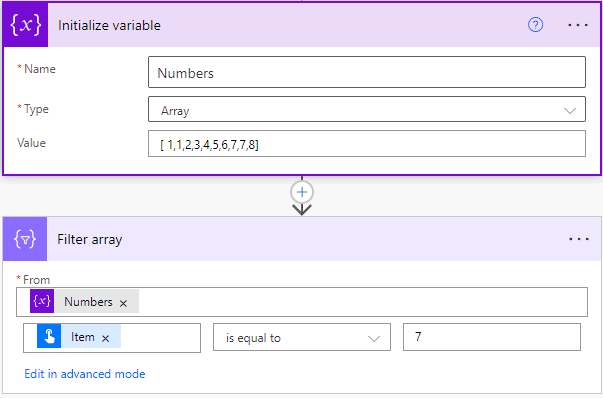 Power Automate filter array is equal to