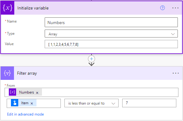 Power Automate filter array is less than or equal to