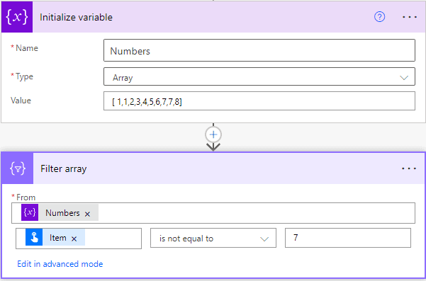 Power Automate filter array is not equal to