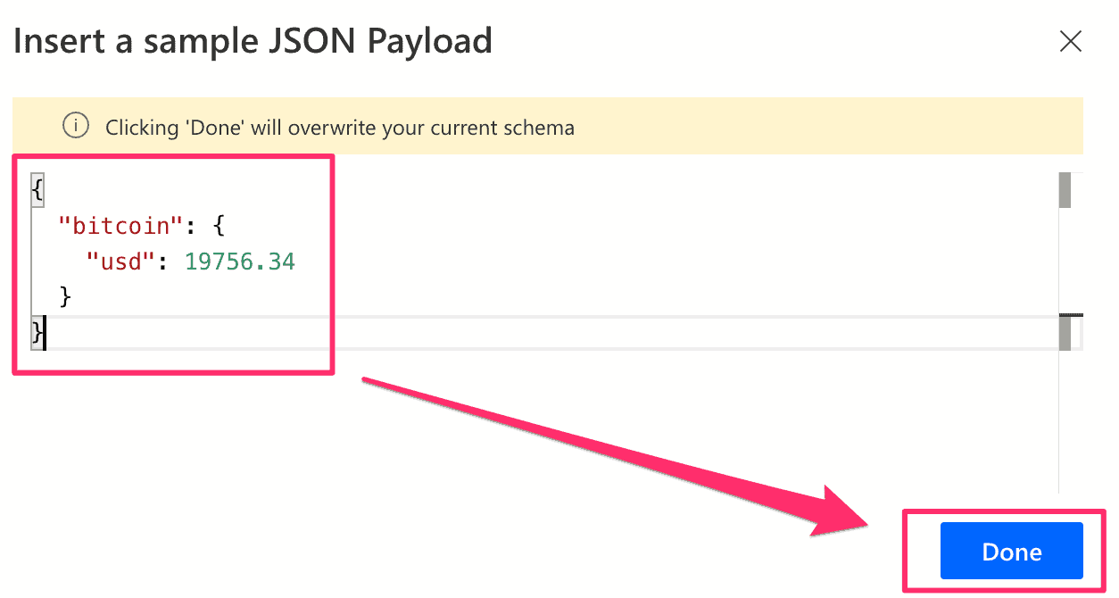 Power Automate Parse JSON Schema Insert a sample JSON Payload