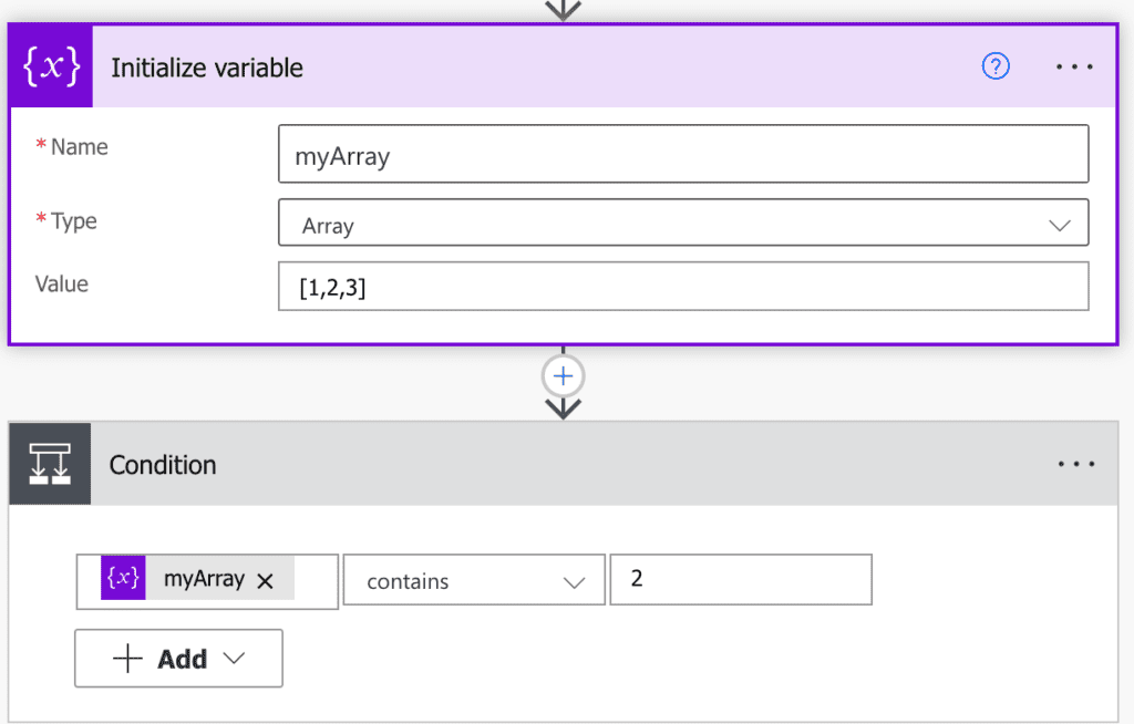 power automate check if array contains value