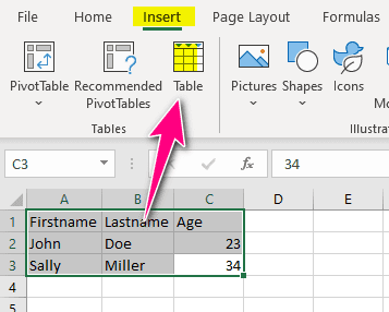 Create SharePoint List From Excel insert table