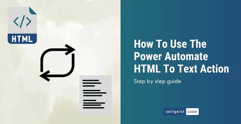 Power Automate HTML To Text Action