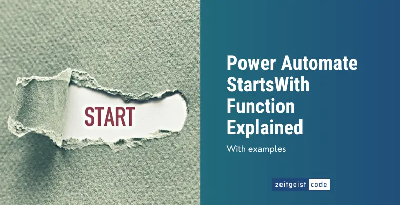 Power Automate StartsWith Function