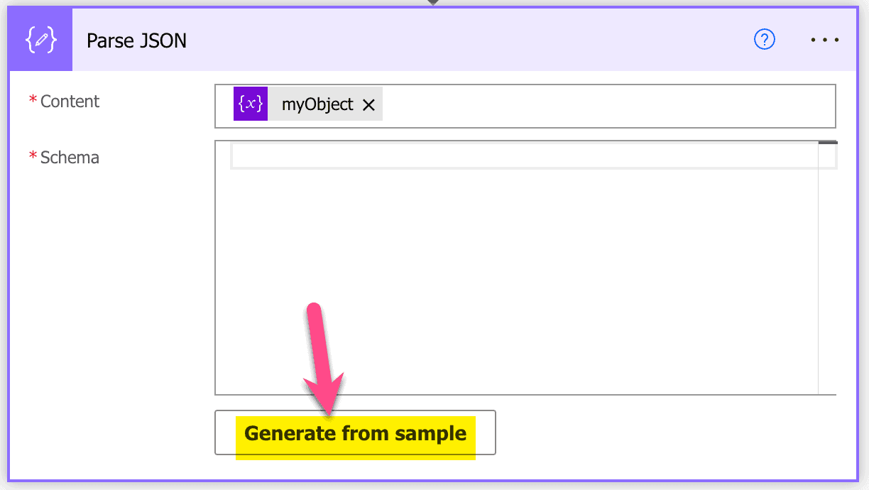 power automate convert object to array generate from sample