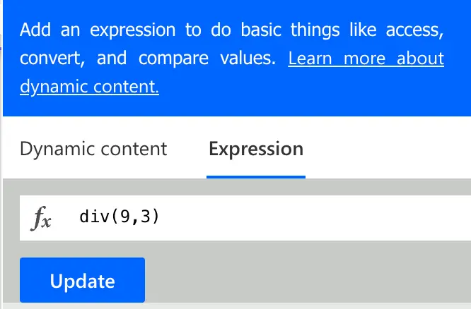 power automate div expression