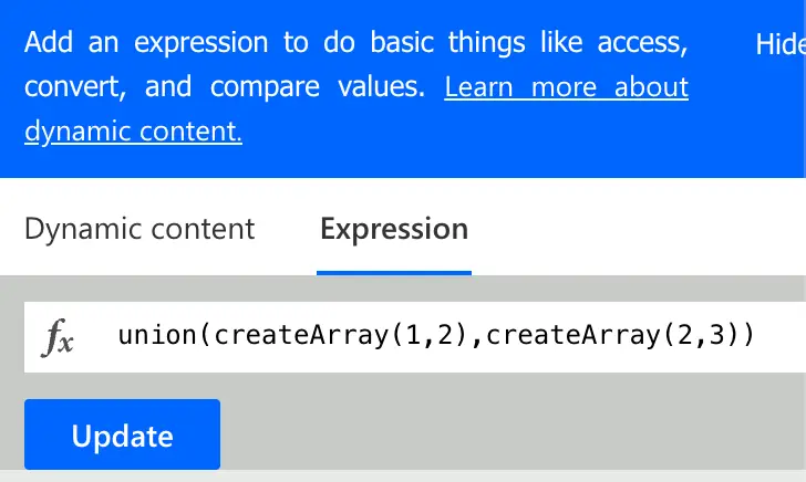 power automate union expression